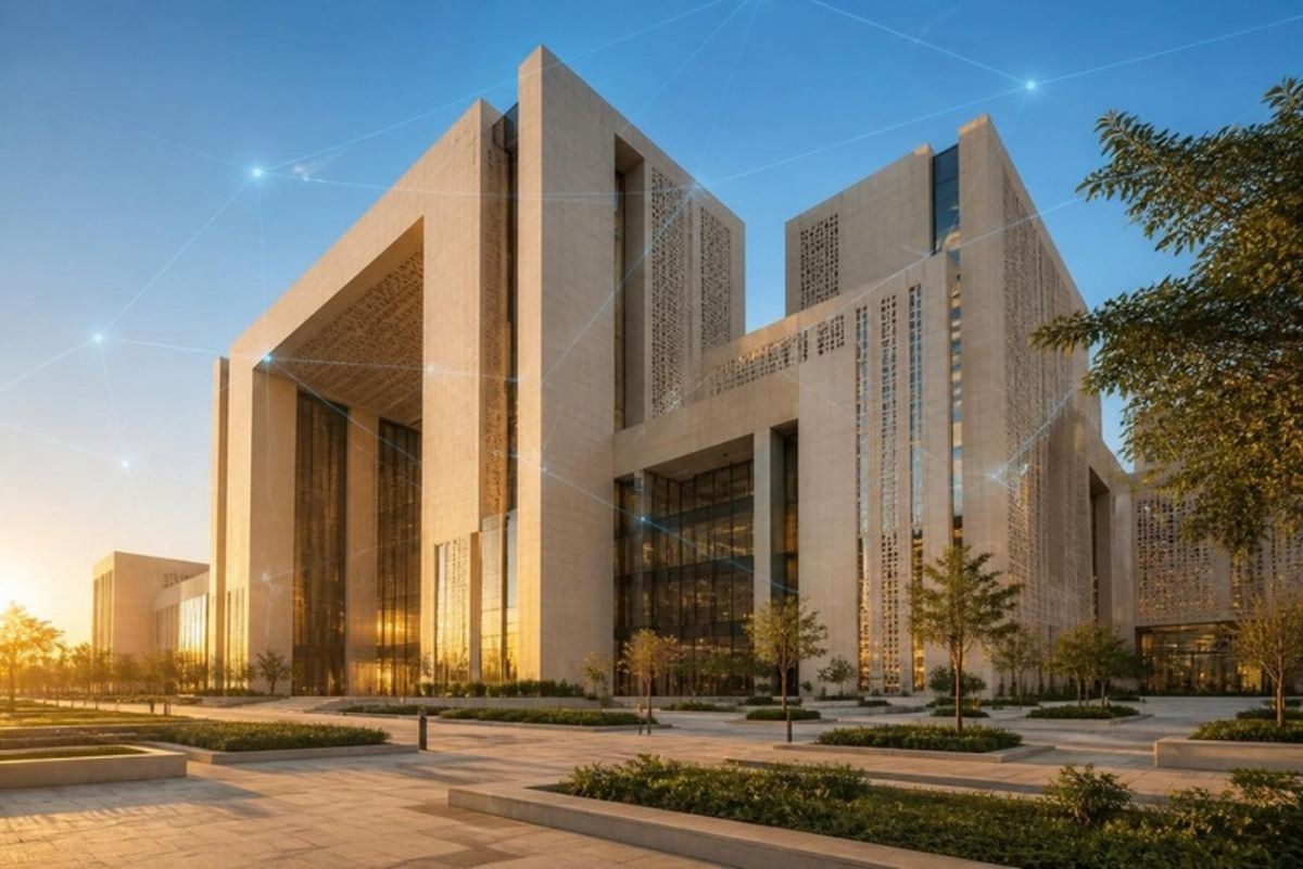Modern government building with contemporary architecture